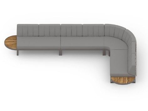 MamaGreen Munia Aluminum Sectional 90 Angle Lounge Set 9 (Teak)
