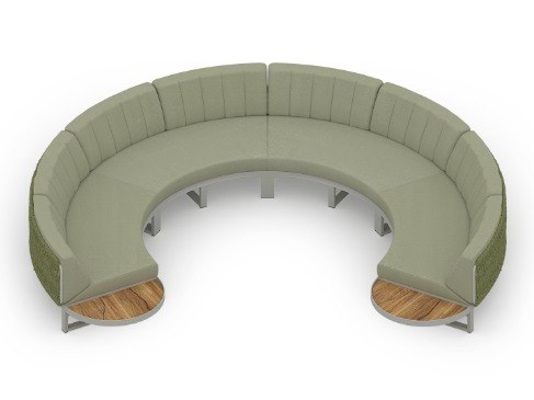MamaGreen Munia Naya Aluminum Circular Lounge Set 12 (Teak)