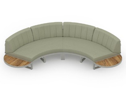 MamaGreen Munia Naya Aluminum Circular Lounge Set 4 (Teak)