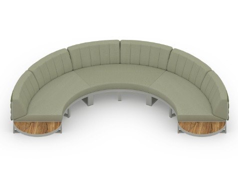 MamaGreen Munia Naya Aluminum Circular Lounge Set 8 (Teak)