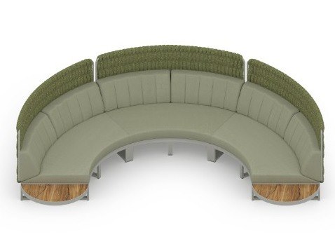 MamaGreen Munia Naya Aluminum Circular High Back Lounge Set 8 (Teak)