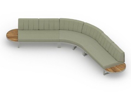 MamaGreen Munia Naya Aluminum 135 Angle Circular Lounge Set 12 (Teak)