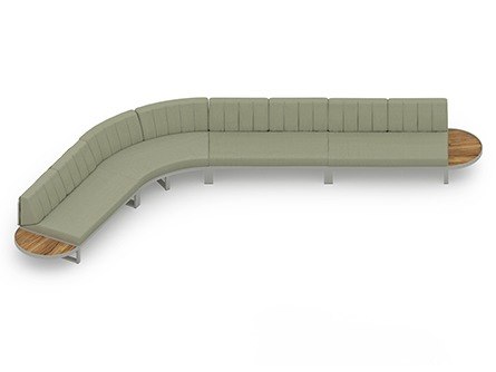 MamaGreen Munia Naya Aluminum 135 Angle Circular Lounge Set 16 (Teak)