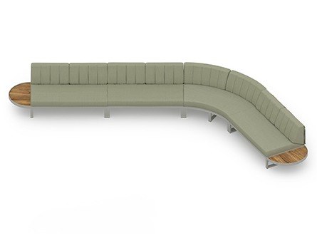 MamaGreen Munia Naya Aluminum 135 Angle Circular Lounge Set 18 (Teak)