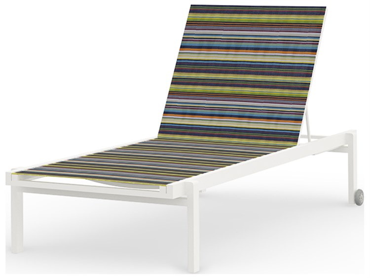 MamaGreen Stripe Aluminum Sling Stackable Chaise Lounge