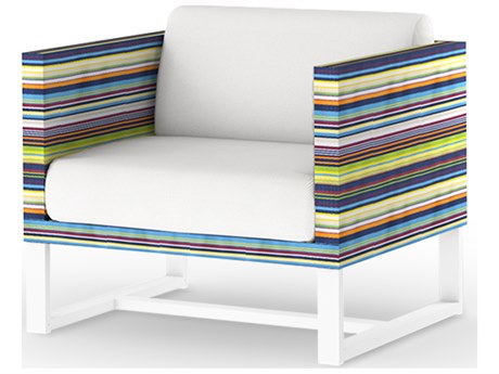MamaGreen Stripe Quick Ship Aluminum Cushion Lounge Chair