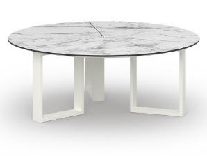 MamaGreen Munia Aluminum Continental Round HPL Top Dining Table
