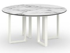 MamaGreen Munia Aluminum Continental Round HPL Top Dining Table