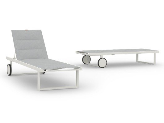 MamaGreen Allux Aluminum Padded Sling Chaise Lounge with Wheels