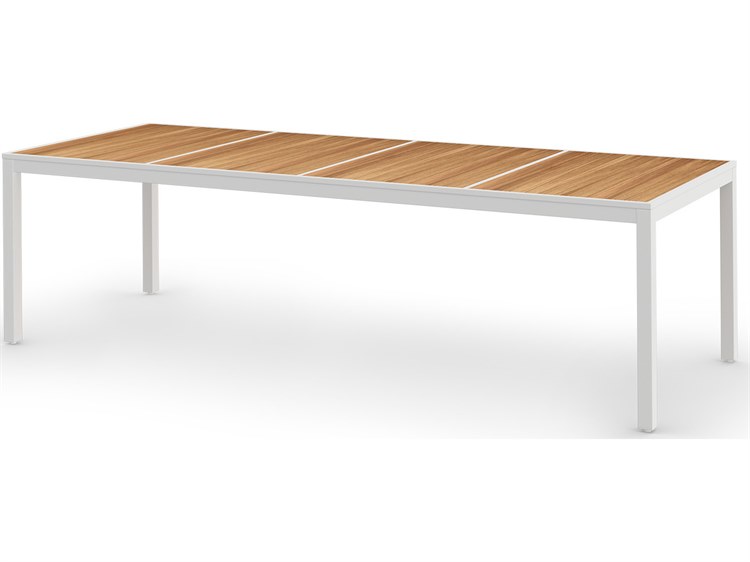 MamaGreen Allux Aluminum 106''W x 39''D Rectangular Abstract Slats Top Dining Table