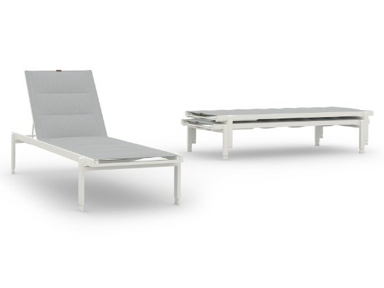 MamaGreen Allux Aluminum Padded Sling Ledge Stackable Chaise Lounge