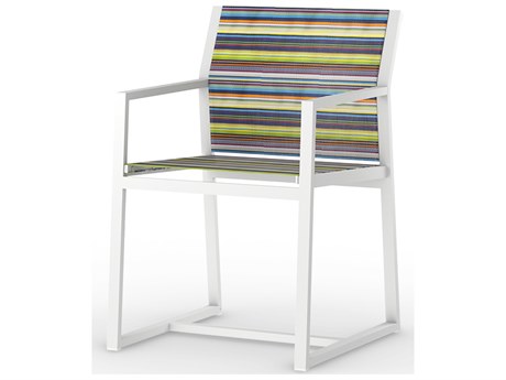 MamaGreen Stripe Aluminum Carver Dining Arm Chair