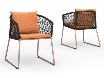 Mamagreen Ohana Aluminum Rope Dining Arm Chair