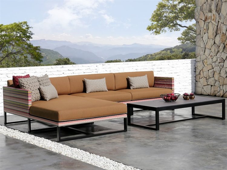 MamaGreen Stripe Aluminum Cushion Sectional Lounge Set