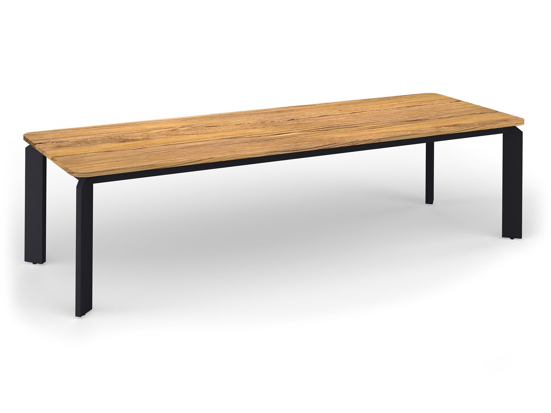 MamaGreen Titan Aluminum Rectangular Teak Top Dining Table