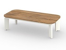 Mamagreen Titan Aluminum Rectangular Teak Top Coffee Table