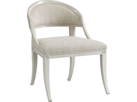 Mr. & Mrs. Howard Inese Hardwood White Upholstered Armless Dining Chair