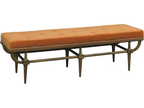 Mr. & Mrs. Howard Jetson Orange Upholstered Accent Bench