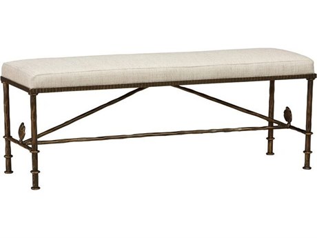 Mr. & Mrs. Howard Diego Bronze Beige Upholstered Accent Bench