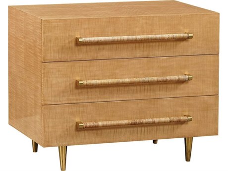 Mr. & Mrs. Howard Ascue 3Drawers Brown Beech Wood Nightstand