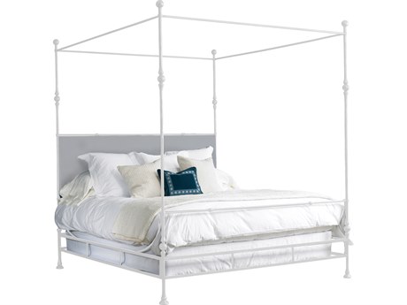 Mr. & Mrs. Howard Tuscan Chalky White Upholstered King Poster Bed