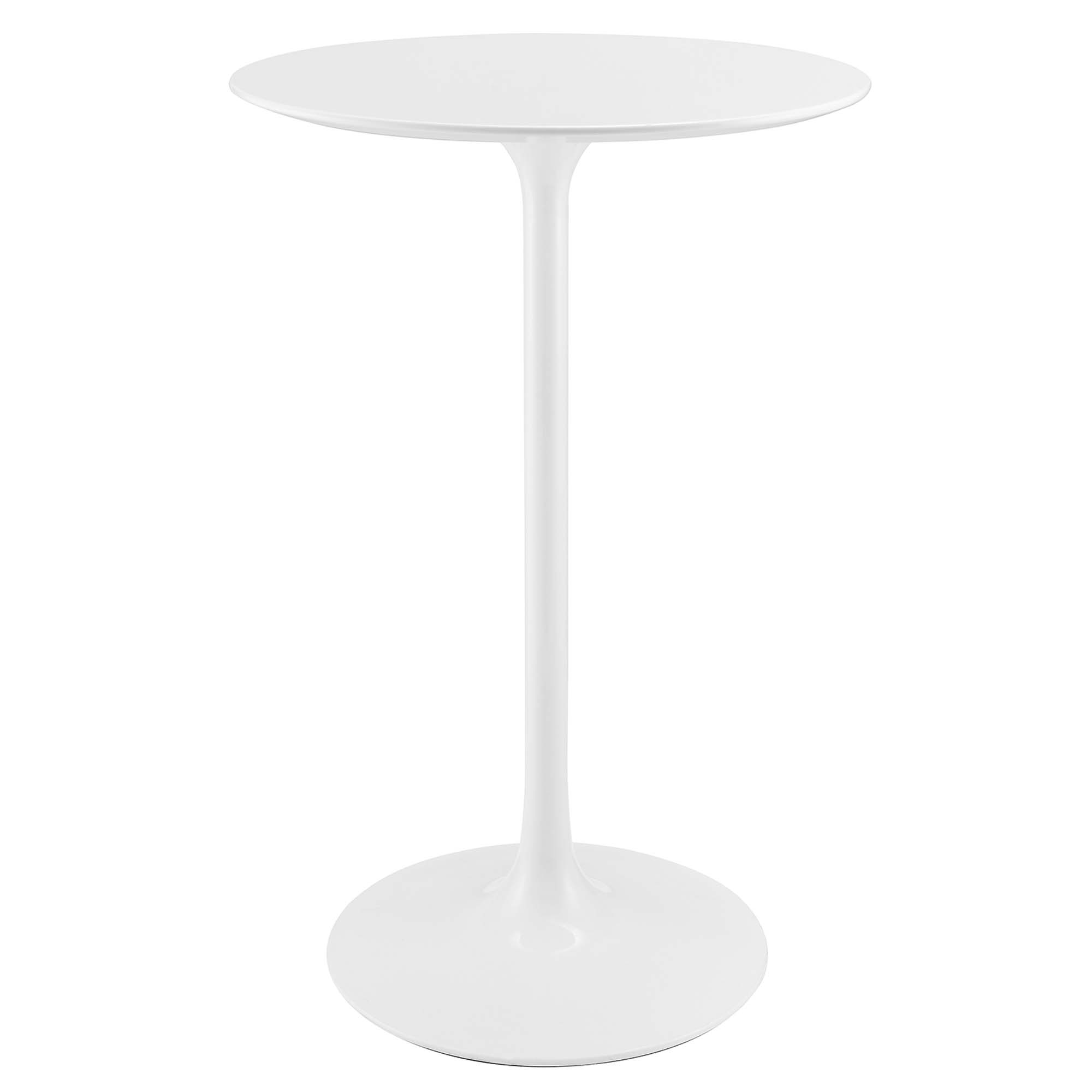 Modway Lippa White 28 Wide Round Bar Table Modeei1825whi Modway Lippa White 28 Wide Round Bar Table