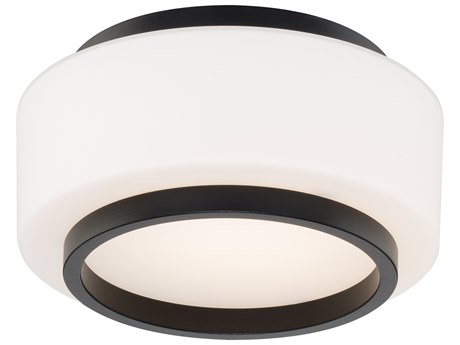 Modern Forms Preston 1-Light Black Drum Flush Mount