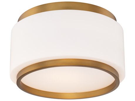 Modern Forms Preston 1-Light Aged Brass Drum Flush Mount