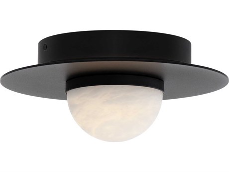 Modern Forms Landed 1-Light Black Globe Flush Mount
