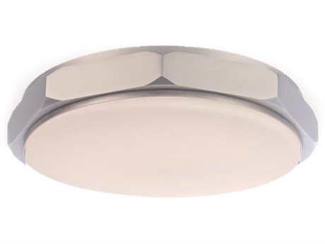 Modern Forms Grommet 1-Light Brushed Nickel Glass LED Round Flush Mount