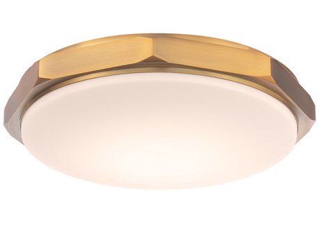Modern Forms Grommet 1-Light Aged Brass Glass LED Round Flush Mount