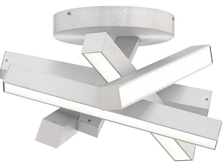 Modern Forms Chaos 5-Light Brushed Aluminum Silver Geometric Semi Flush Mount