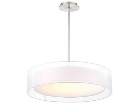 Modern Forms Metropolis 1-Light Brushed Nickel Glass LED Drum Pendant