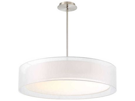 Modern Forms Metropolis 1-Light Brushed Nickel Glass LED Drum Pendant