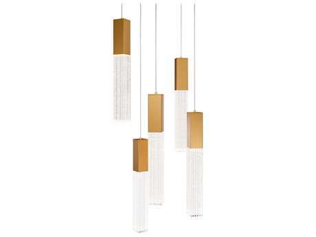 Modern Forms Cinema 5-Light Aged Brass Linear Pendant