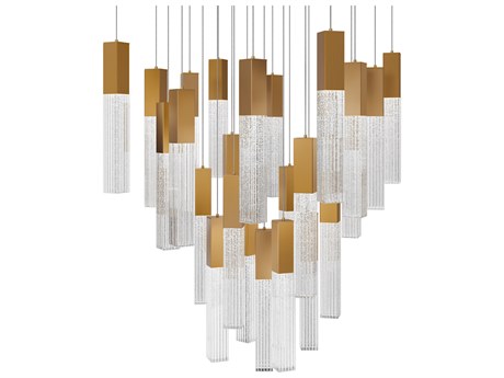 Modern Forms Cinema 25-Light Aged Brass Linear Pendant