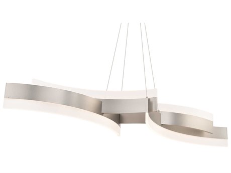 Modern Forms Arcs 1-Light Brushed Nickel Linear Island Pendant