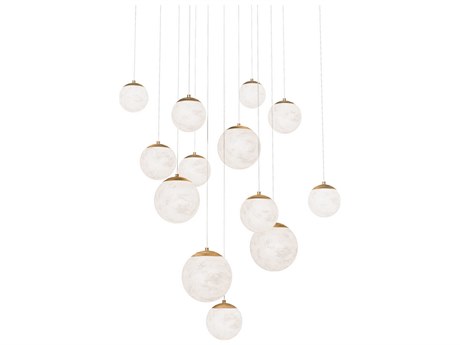 Modern Forms Pisces 13-Light Aged Brass Globe Pendant