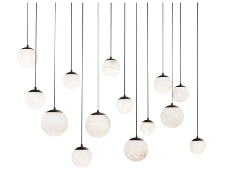 Modern Forms Pisces 14-Light Black Globe Island Pendant