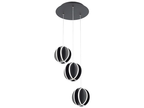 Modern Forms Carillion 3-Light Black LED Globe Mini Pendant