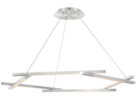 Modern Forms Metric 6-Light Brushed Aluminum Silver LED Pendant