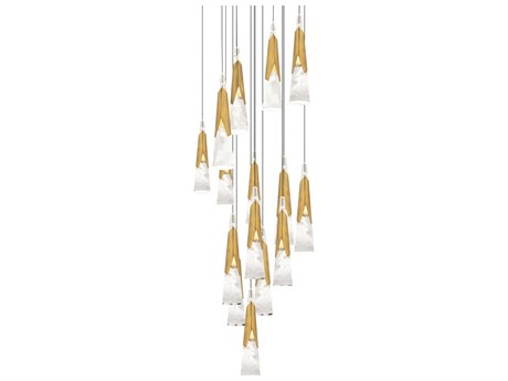 Modern Forms Kilt 15-Light Aged Brass Pendant