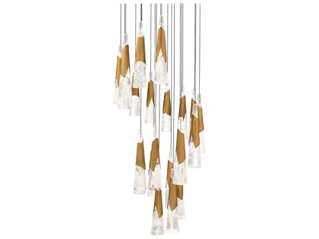 Modern Forms Kilt 21-Light Aged Brass Pendant