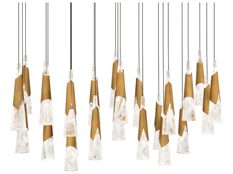 Modern Forms Kilt 23-Light Aged Brass Island Pendant