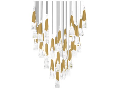 Modern Forms Kilt 41-Light Aged Brass Pendant