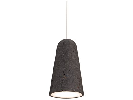 Modern Forms Pompeii 1-Light Bassalt Stone Black Mini Pendant
