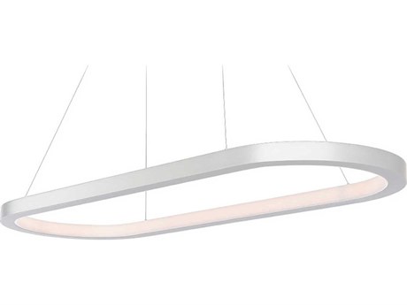 Modern Forms Racetrack 1-Light Brushed Aluminum Silver LED Island Pendant