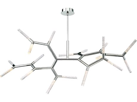 Modern Forms Kryptonite 18-Light8-Light Polished Nickel Glass LED Linear Island Pendant