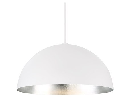 Modern Forms Yolo 1-Light White Silver Leaf Glass LED Dome Pendant