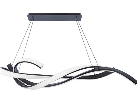 Modern Forms Tidal 1-Light Black LED Linear Island Pendant